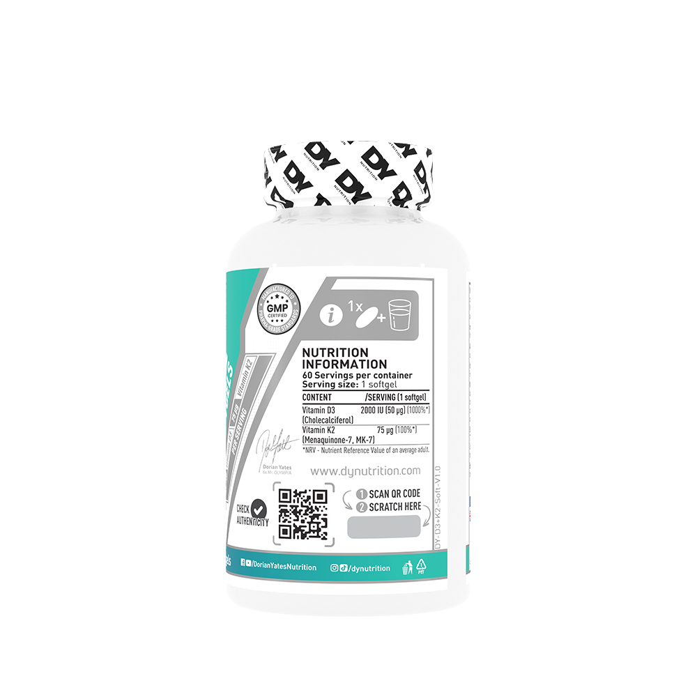 Vitamin D3 + K2 Capsules, 30 / 60 Capsules